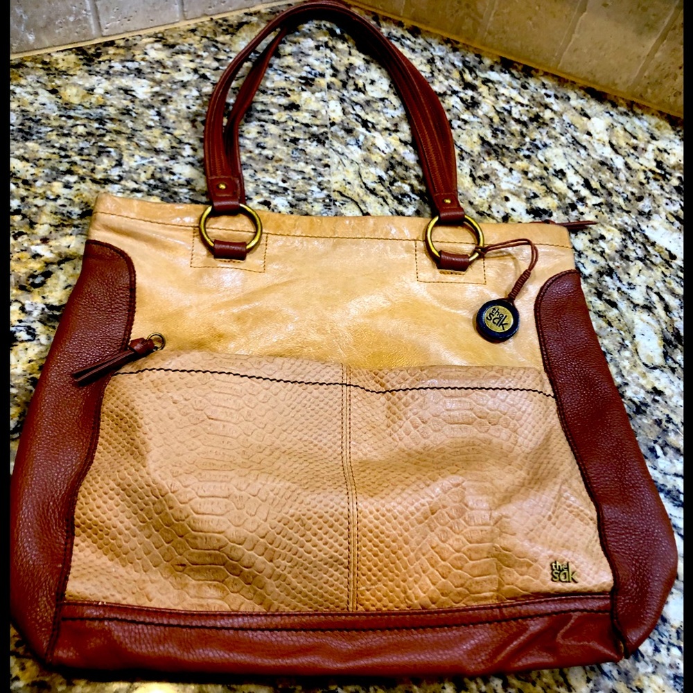 The Sak tan leather shoulder bag